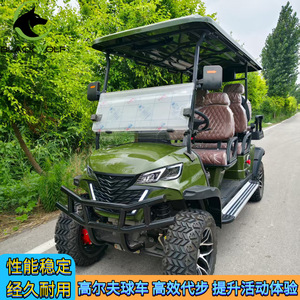 Voiturette de golf électrique 4 roues, batterie lithium rechargeable, double moteur, jusqu'à 72 trous, alliage d'aluminium durable - Product Image 5