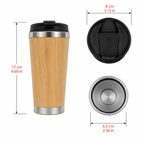Mug de voyage en bambou de 450 ml avec couvercle, gravure laser personnalisée, vente en gros directe usine Chine, idéal pour les trajets quotidiens et les programmes de cadeaux en gros