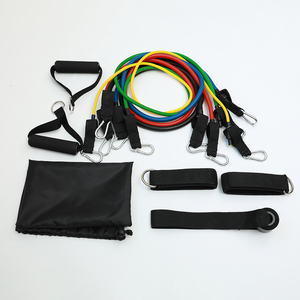 Ensemble de 11 pièces pour l'entraînement musculaire complet du corps avec bandes de résistance, 5 niveaux de bandes d'exercice tubulaires sans latex, bande de résistance en TPE - Product Image 2