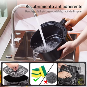 Friteuse à air électrique sans huile DON FELIZ AE107 1400W à panier unique de 4,5 L avec contrôle numérique et revêtement céramique en plastique pour comptoir - Product Image 5