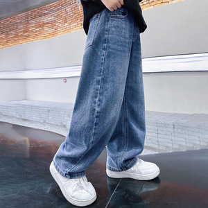 Vêtements pour garçons de 4 à 15 ans, vente en gros, printemps automne, jeans amples à jambes droites, jeans décontractés pour adolescents, pantalons en denim pour enfants - Product Image 4