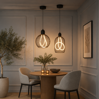 Lámpara de Techo Moderna para Isla de Cocina o Bar, con Colgante Dorado Espléndido, Diseño Rectangular Negro Mate, Estilo Noble y Artístico