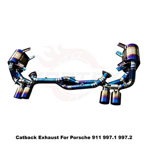 Escape Deportivo Vortex Bespoke Burnt Blue Ti con Válvulas, Compatible con Porsche 911 997.1 997.2, Personalizado - Product Image 3