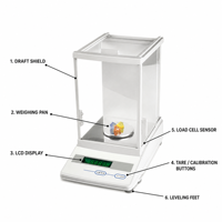 Balance analytique de précision 0,001 g 110 g 210 g avec écran de protection pour la chimie et les laboratoires de recherche