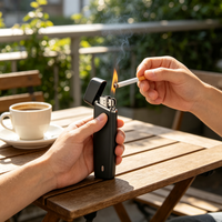 Briquet Électrique Rechargeable en Métal, Design Cartoon, Fin et Portable, Logo Personnalisé, Mini Briquet à Cigarettes pour Fêtes et Fumeurs