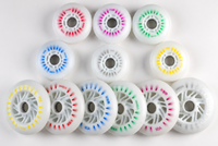 Roues de patins à roulettes avec roulements, roues de patins en ligne lumineuses 80/110mm 90A PU, roues de roller clignotantes pour le patinage