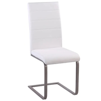 Chaise de salle à manger en forme de Z, noir, faux cuir, à dossier haut, meubles de maison authentiques, échantillon gratuit