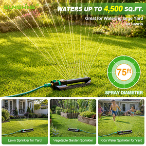 สปริงเกอร์แบบสั่น SUNSHINE รุ่น Heavy Duty ทำจากโลหะ 18 หัวฉีด พร้อมปุ่มควบคุมการไหล สำหรับสนามหญ้า สวน ลานบ้าน และระบบน้ำในสวนสาธารณะ - Product Image 5