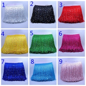 Nuovo prodotto popolare foglie 20CM paillettes nappa Tulle pizzo frangia nappa per gli accessori del vestito - Product Image 6