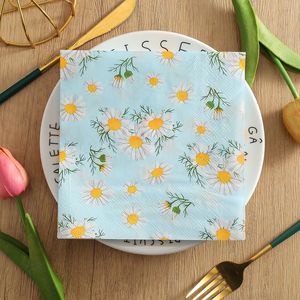 Daisy Printed Paper Napkins 330mm Disposable For Themed Party Use - Product Image 4