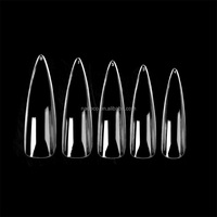 Pointes d'ongles en forme de ballerine extra-longue et souple Gel-X XXL Pointes d'ongles pré-sablées Pointes d'ongles en gel complet