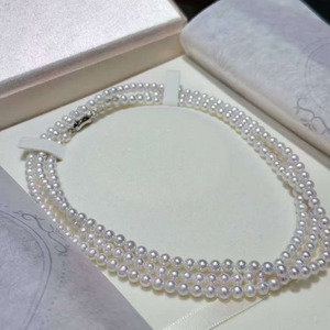 120cm Sweater <b>Chain</b> 5-6mm Aurora Near Round Freshwater Pearl <b>Necklace</b> With Sterling Silver Clasp Versatile Women Daily Jewelry - Product Image 1