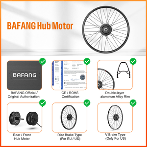 Kit de conversion de vélo électrique <span class=keywords><strong>BAFANG</strong></span> 48V 500W/750W avec <span class=keywords><strong>moteur</strong></span> à moyeu sans balais, écran LCD et accélérateur à pouce pour roues de 20 à 29 pouces - Product Image 3