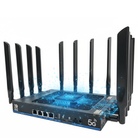 Enrutador de tres bandas WiFi 7 de máxima velocidad, Mbps 19000, 2,5G, WAN, Dual SIM, 5G, módem CPE con antenas externas para el hogar y la Oficina