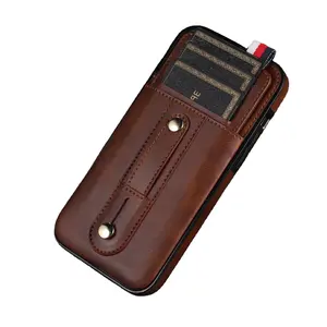 Inhaber Kreditkarte Brieftasche Ledertasche für iPhone 13 Saumsung neuer Luxus-Fingerring