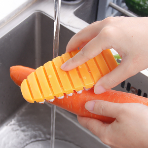 Cepillo para limpiar frutas y verduras Carrot Brush, 13.5cm X 6cm, herramienta de lavado flexible de plástico para uso en cocina, para yam, patata. - Product Image 5