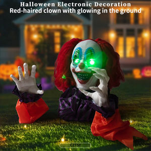 Decoración de Halloween: Payaso Eléctrico de Inducción para Insertar en el Suelo, Ambiente de Terror para Casa Embrujada, Habitación Secreta, Patio - Product Image 1