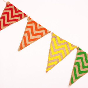 Banderas de banderines de colores nuevos, banderines de arpillera de imitación, decoración <span class=keywords><strong>Pastel</strong></span>, tela, bandera triangular para decoración de fiesta - Product Image 5