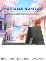 Écran tactile portable IPS 15,6 pouces 1080P 60Hz avec support réglable et haut-parleurs pour le bureau et les jeux