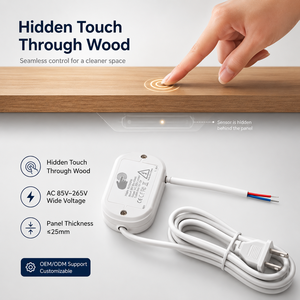 Interrupteur à capteur tactile LED dissimulé 110V/220V pour armoire, variateur de lumière, pénètre 25mm de panneau de <span class=keywords><strong>bois</strong></span>, idéal pour l'éclairage de meubles - Product Image 5