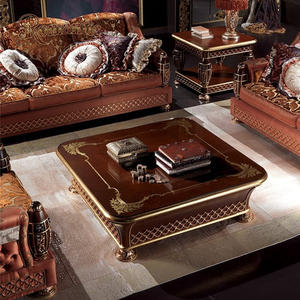Ensemble de canapés en tissu en bois massif de style royal classique de luxe pour salon de grande <span class=keywords><strong>maison</strong></span>, vente chaude, 3 pièces avec housse - Product Image 2