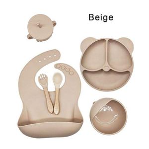 Juego de Platos para Bebé Libres de BPA, Juego de Cena para Niños de Silicona de 6 Piezas, Juego de Alimentación para Bebé 100% de Silicona con Plato Dividido y Tazón con Succión - Product Image 1