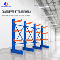 Étagère cantilever de stockage robuste en acier avec bras réglables pour panneaux de meubles, tubes et profilés métalliques