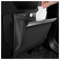 Poubelle intelligente en cuir avec LED, étanche, fermeture magnétique rapide, écologique, moderne, de luxe, organiseur de rangement pour voiture