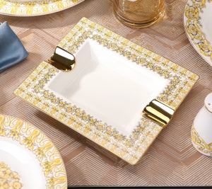 Service de table de luxe classique occidental en porcelaine fine CEC <span class=keywords><strong>PC</strong></span> 58 pièces, motif minimaliste gaufré or, idéal pour hôtels - Vente chaude - Product Image 6