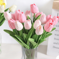 Tulipes artificielles en PU, mini, style nordique, décoration de mariage et de maison, fleurs réalistes haut de gamme