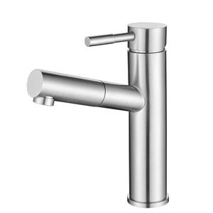 Single Handle Basin Faucet 304 Stainless Steel Pull Out <b>Spray</b> Deck <b>Mounted</b> Ceramic Valve Core Single Hole - Product Image 4