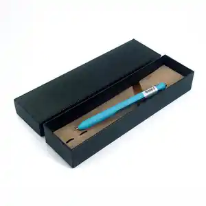 Großhandel Long Black Pen Paket Mode Simple Style Wildleder Liner Paper Pen Box Geschenk box