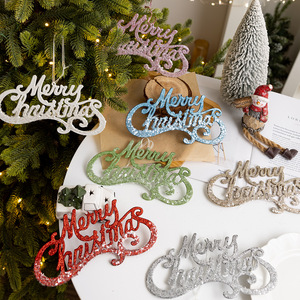 LINGKAI Vente en gros de lettres en plastique scintillantes pour décorations de Noël, ornements en forme de boule pour la décoration de l'arbre de Noël - Product Image 1