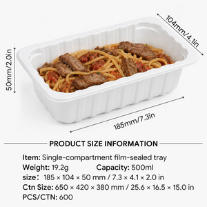Barquette alimentaire en PP thermoscellable, barquette en plastique jetable pour repas, compatible micro-ondes, sans BPA, barquette d'emballage pour repas prêts à consommer, OEM ODM personnalisé - Product Image 2