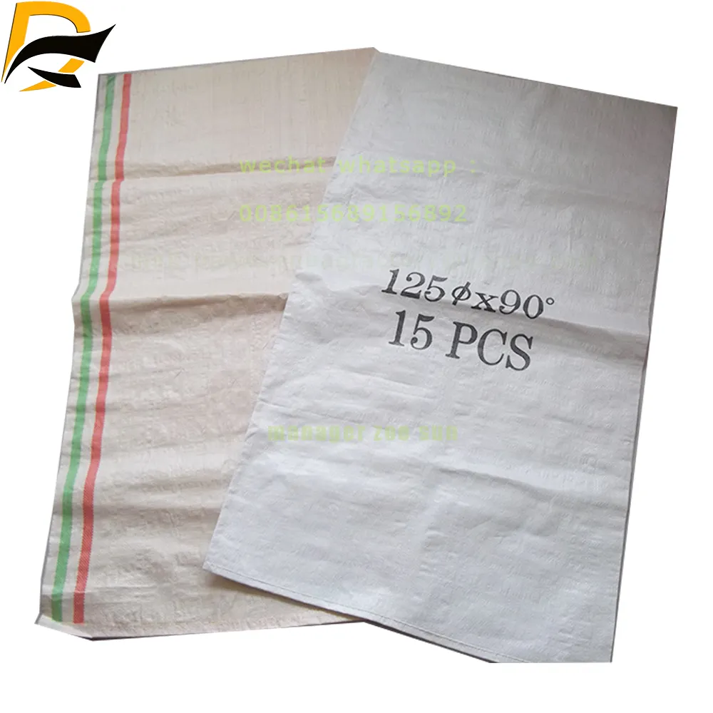 50kg rice bag pp sack raffia woven bags with lamination factory shandong 0086 15689156892