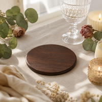 Lot de 100 sous-verres ronds en bois de noyer de 10 cm, vierges pour gravure laser personnalisée, pour vignerons et entreprises de cadeaux d'affaires