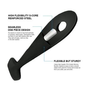 Espátula de Silicona Antiadherente Ecológica de 11 Pulgadas, Certificada por Lfgb, con Logotipo Personalizado en Negro/Rojo para Cocina y Repostería, Directo de Fábrica - Product Image 4