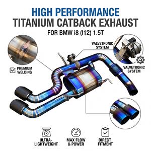 ระบบท่อไอเสียแบบ Catback Vortex Valvetronic สำหรับ BMW i8 I12 1.5T ไฮบริด ไทเทเนียมสีฟ้าเบิร์นท์ ระบบปรับแต่งสมรรถนะสำหรับการแข่งขัน - Product Image 1