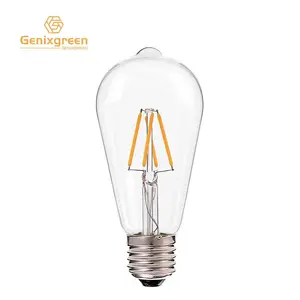 Lâmpada led amazon e27 e26 4w 2700k 220v 110v, decorativa, moderna, st64, filamento