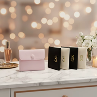 Pochette de luxe personnalisée écologique avec fermeture à rabat, sac à bijoux en velours suédé rose, organisateur de cadeaux personnalisé
