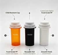Bouteilles de médicaments en plastique PP de qualité alimentaire à bouchon vissé hermétique, petits pots à capsules sûrs, rangement de voyage de petite capacité pour Inksworld