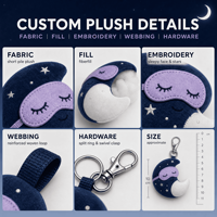 Jouet en peluche personnalisé OEM ODM, animal en peluche, mascotte, porte-clés Moonveil Mask Pal, cadeau d'entreprise pour la beauté et les soins de la peau, promotion du logo