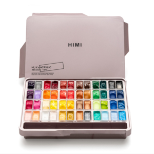 Ensemble de peinture acrylique HIMI <span class=keywords><strong>MIYA</strong></span> 12 ml, 48 couleurs, double gobelet avec film en caoutchouc - Product Image 1