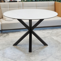 Design d'usine Italie 90cm Table de salle à manger ronde en céramique Table à manger ensemble rond 4 places chaises de table à manger rondes en marbre
