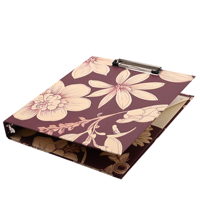 Porte-documents à anneaux personnalisé à motif floral, classeur rigide, organiseur de documents pour bureau et école, fournisseur en gros OEM ODM, usine
