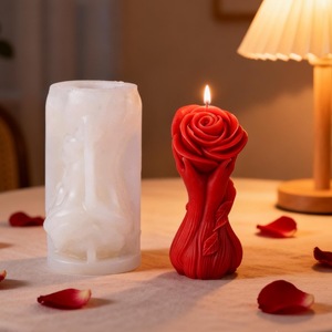 Rose Bouquet Shaped Scented Candle <b>Mold</b> Diy Valentine'S Day Decorative Craft Silicone <b>Mold</b> Cross Border - Product Image 3