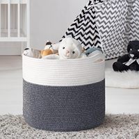 Panier de rangement surdimensionné en corde de coton de style européen pour linge sale, jouets de bébé et collations pour chambre à coucher