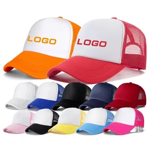 도매 100% 폴리 에스터 사용자 정의 로고 야구 모자 DIY 인쇄 로고 팀 모자 성인 여름 트럭 메쉬 모자