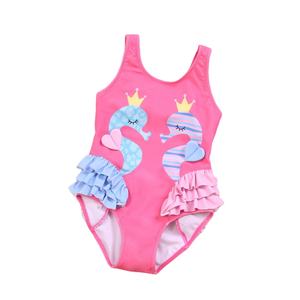 En stock, nouvelle arrivée, maillot de bain une pièce pour bébé fille, taille plus, 4-7 ans, 100% polyester, écologique, rembourrage amovible - Product Image 1