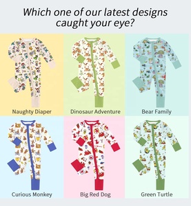 Miozing Bambu Bebek Rastgele Desenli Gizem Kutusu Bambu Pijamaları Toptan Özel Logolu Bambu Bebek Uyku Kıyafetleri OEM Bebek Giysileri - Product Image 3